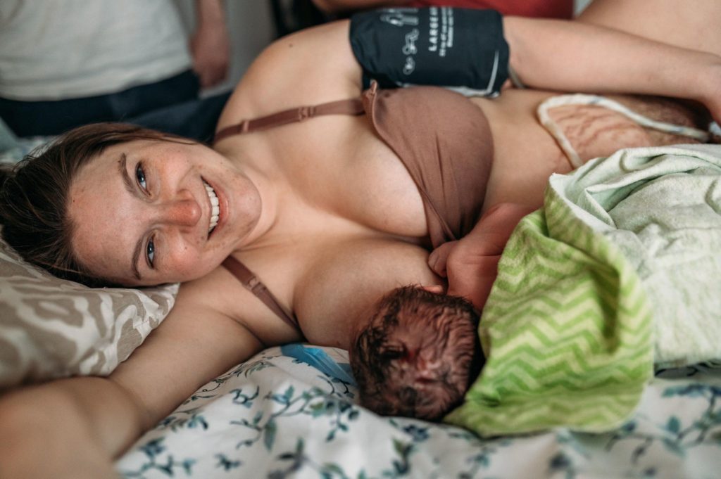 mom reunited with baby after being alone in the hospital.